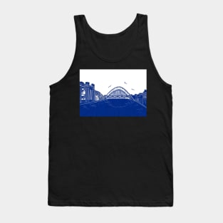 Newcastle Gateshead Quayside Linocut | Tyne Bridge | Baltic Arts | Sage Tank Top